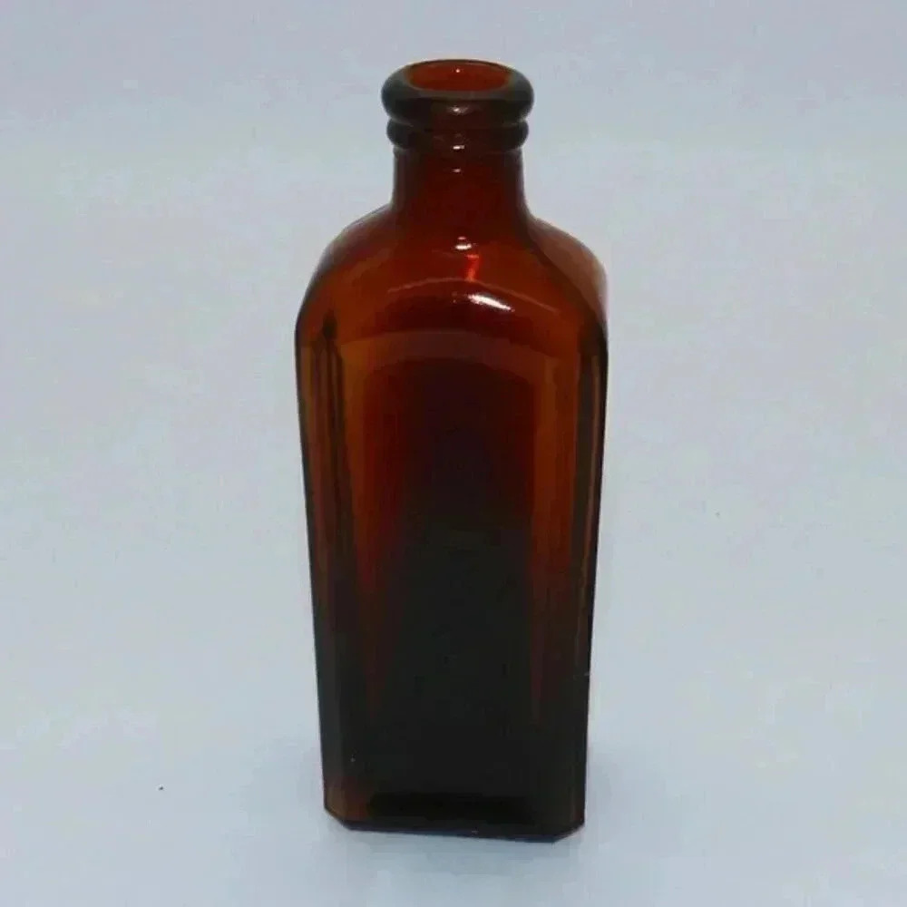 Antique H CLAY GLOVERS IMPERIAL MEDICINE NEW YORK Amber Glass Apothecary Bottle